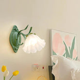 Creative Glass Flower Orchid Wall Light for Bedroom